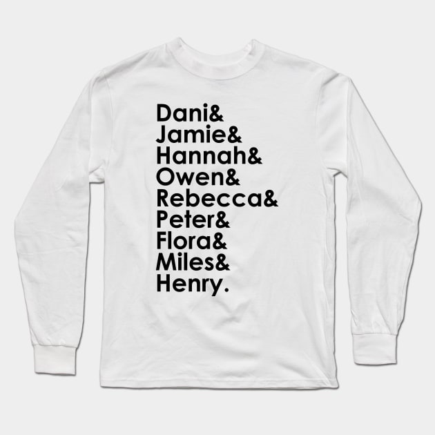 Character Names (Black) - THOBM Long Sleeve T-Shirt by Queerdelion